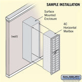 Maximum Height Surface Mounted 4C Horizontal Mailbox with 14 Doors in Bronze with Private Access