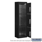 Maximum Height Surface Mounted 4C Horizontal Parcel Locker with 3 Parcel Lockers in Black with Private Access
