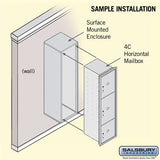 Maximum Height Surface Mounted 4C Horizontal Parcel Locker with 3 Parcel Lockers in Black with Private Access