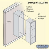 Maximum Height Surface Mounted 4C Horizontal Parcel Locker with 3 Parcel Lockers in Black with USPS Access