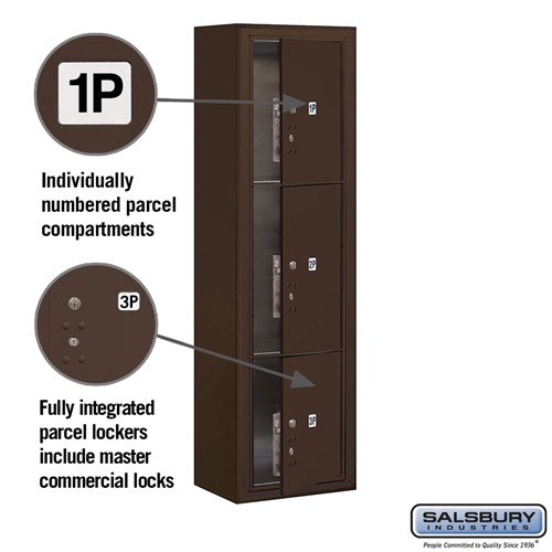Maximum Height Surface Mounted 4C Horizontal Parcel Locker with 8 Compartments in Bronze