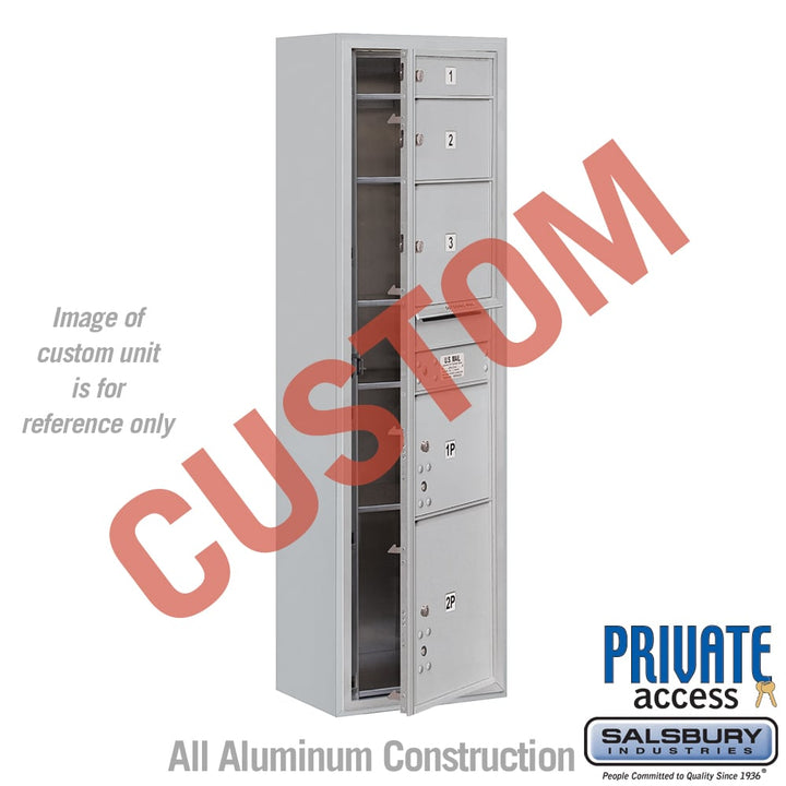 Surface Mounted 4C Horizontal Mailbox Unit - Maximum Height - Single Column - Aluminum - Front Loading - Private Access
