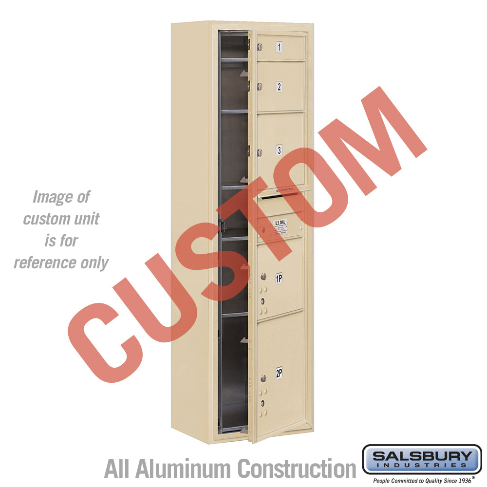 Surface Mounted 4C Horizontal Mailbox Unit - Maximum Height - Sandstone - Front Loading - USPS Access