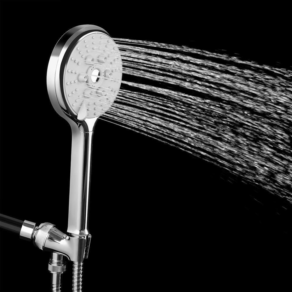 3-Spray 4.63 in. Single Wall Mount Handheld Adjustable Shower Head in Chrome Polished - Super Arbor