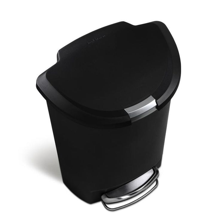 simplehuman 50-Liter Black Plastic Trash Can with Lid