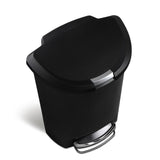 simplehuman 50-Liter Black Plastic Trash Can with Lid