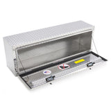 Lund 72 in Diamond Plate Aluminum Full Size Top Mount Truck Tool Box with mounting hardware and keys included, Silver - Super Arbor