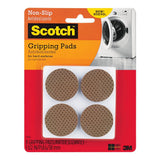 Scotch 1.5 in. Brown Round Hard Surface Gripping Pads (8-Pack) - Super Arbor