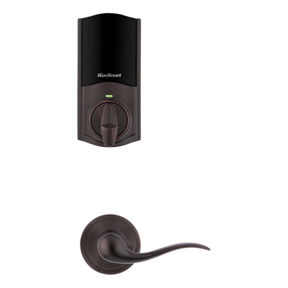Halo Touch Venetian Bronze Traditional Fingerprint WiFi Elec Smart Lock Deadbolt Feat SmartKey Security w/ Tustin lever - Super Arbor