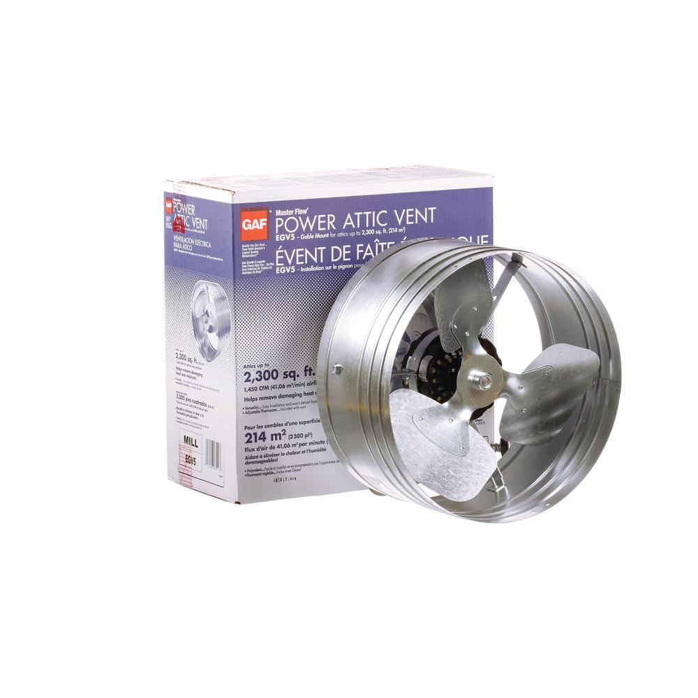 1450 CFM SIlver Electric Powered Gable Mount Electric Attic Fan - Super Arbor