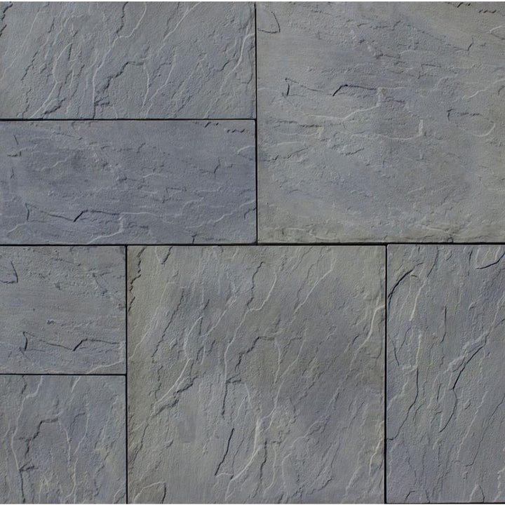 Patio-on-a-Pallet 120 in. x 120 in. x 1.5 in. Gray Variegated BasketWeave YorkStone Concrete Paver (Pallet of 37-Pieces) - Super Arbor