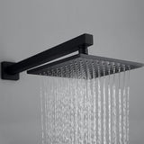 1-Spray Pattern 2 GPM 10 in. Wall Mount Dual Shower Heads in Matte Black