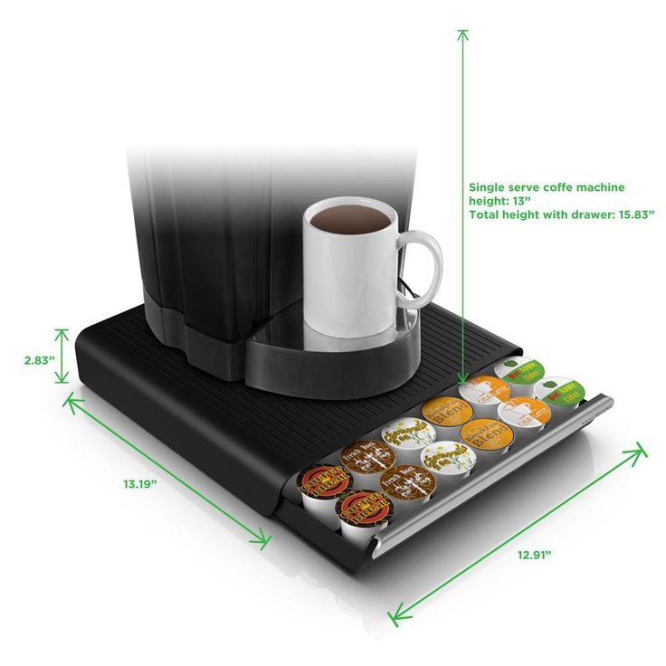 Hero 36-Capacity Black Coffee Pod Storage Drawer