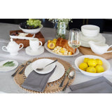32-Piece Casual White Bone China Dinnerware Set