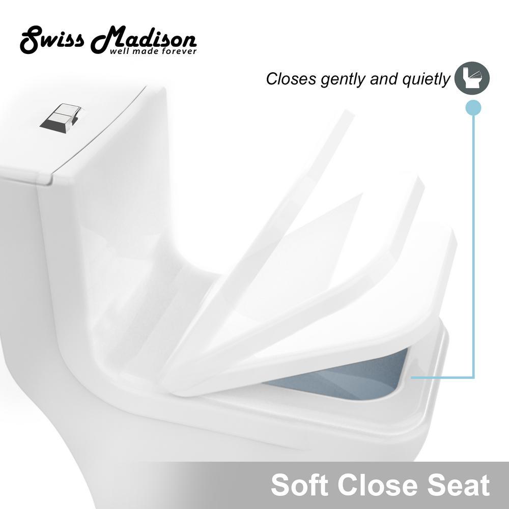 Concorde 1-Piece 0.8/1.28 GPF Dual Flush Square Elongated Toilet in White - Super Arbor