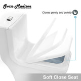 Concorde 1-Piece 0.8/1.28 GPF Dual Flush Square Elongated Toilet in White - Super Arbor