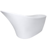 63 in. Acrylic Reversible Drain Oval Slipper Flatbottom Freestanding Bathtub in White - Super Arbor