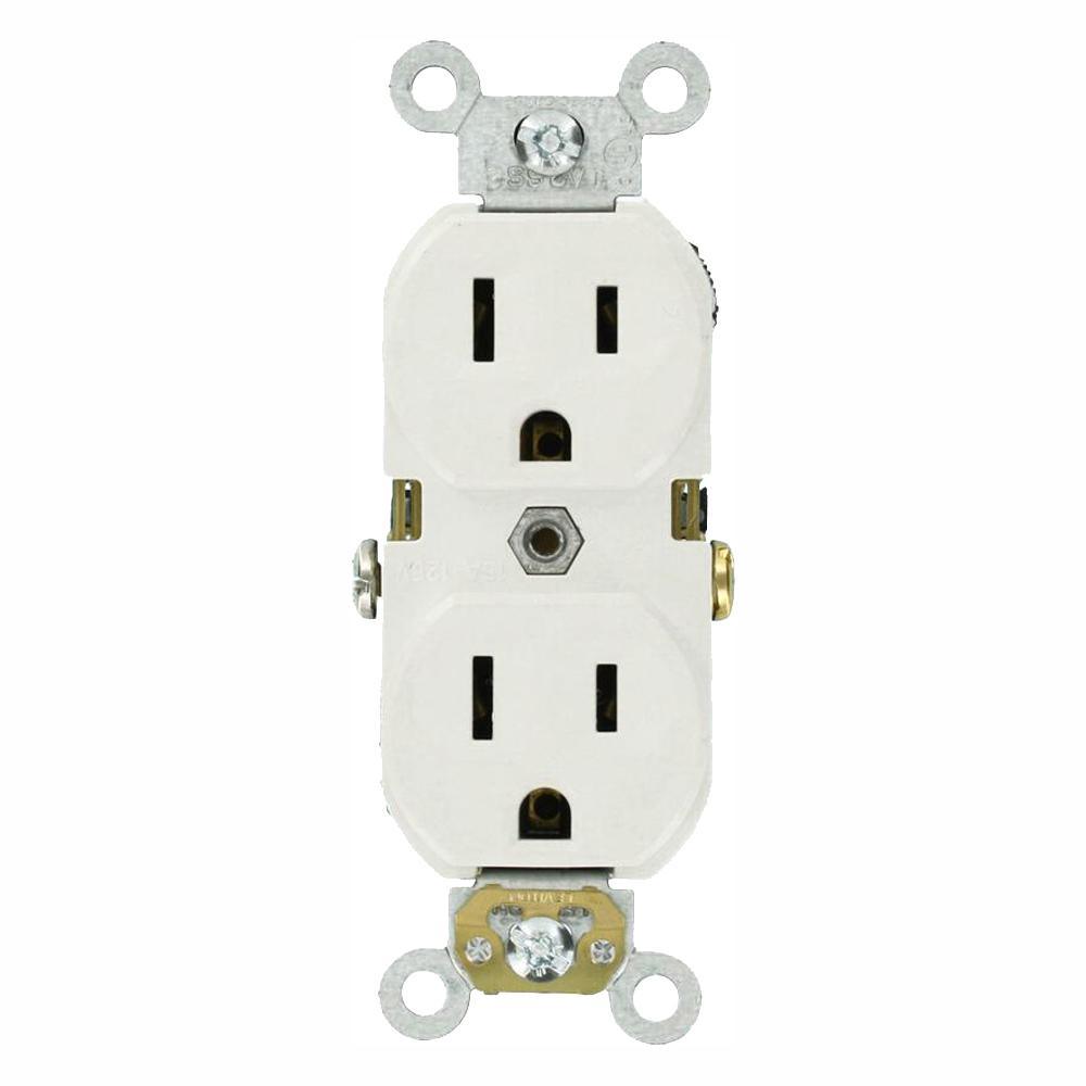 15 Amp Commercial Grade Duplex Outlet, Ivory - Super Arbor