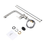 Single-Handle Pull Out Sprayer Kitchen Faucet in Brushed Nickel - Super Arbor