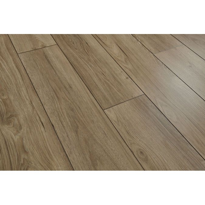 Bruce Enlightened Earth Fall Retreat 12-mm T x 8-in W x 48-in L Waterproof Wood Plank Laminate Flooring (15.94-sq ft / Carton)