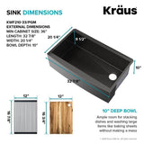 Gunmetal 32.88 in. Stainless Steel 16-Gauge PVD Single Bowl Farmhouse Apron Workstation Kitchen Sink with Accessories