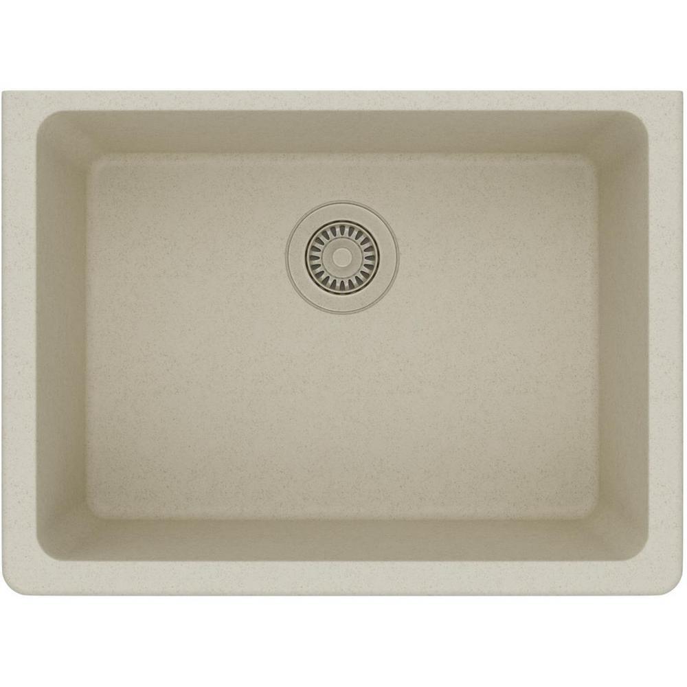 Quartz Classic Undermount Composite 33 in. Single Bowl Kitchen Sink in Black - Super Arbor
