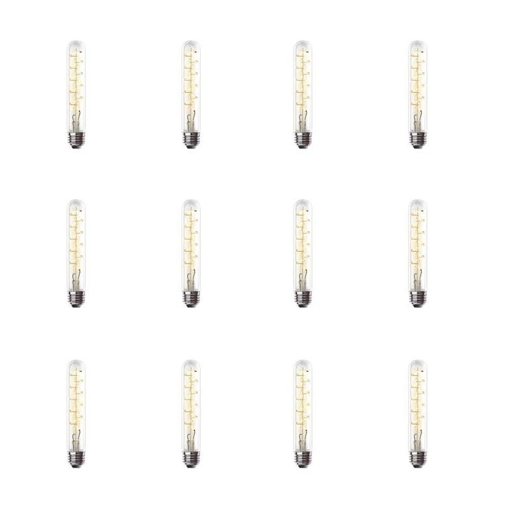 Feit Electric 40-Watt Equivalent T10 Dimmable LED Clear Glass Vintage Edison Large Light Bulb w/ Spiral Filament Soft White (12-Pack)