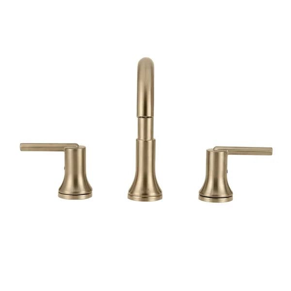 Delta Trinsic Champagne Bronze 2-handle Widespread WaterSense Bathroom Sink Faucet with Drain