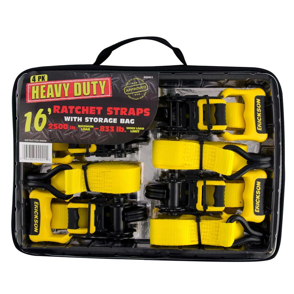 16 ft. x 1-1/4 in. Ratchet Strap (4-Pack) - Super Arbor
