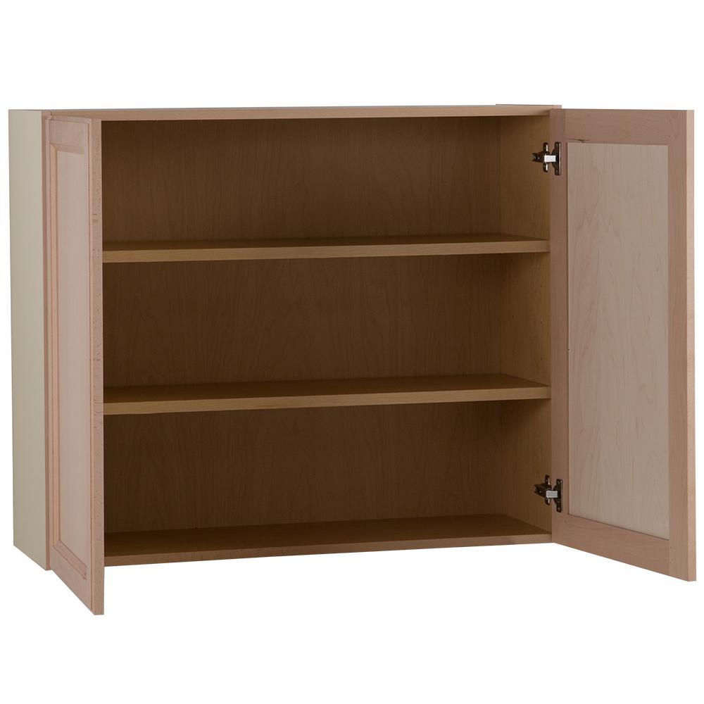 Easthaven Shaker Assembled 36x30x12 in. Frameless Wall Cabinet in Unfinished Beech - Super Arbor