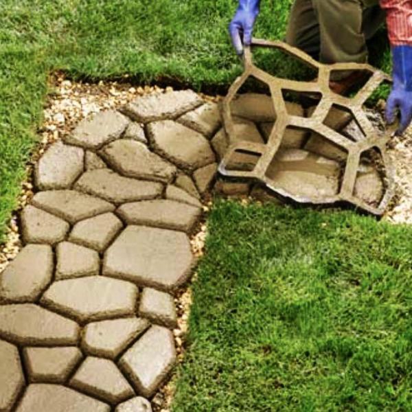 17 in. x 17 in. x 1.5 in. Black Plastic Mold Reusable Concrete Stepping Stone, DIY Paver Pathway Maker - Super Arbor