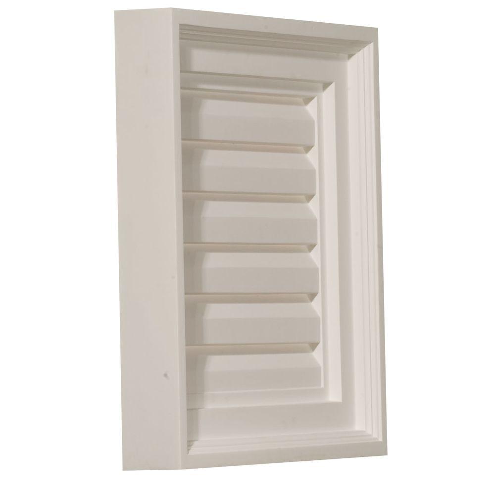 15 in. x 15 in. Rectangular Primed Polyurethane Paintable Gable Louver Vent - Super Arbor