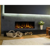 45 in. Harmony Built-in LED Electric Fireplace in Black Trim - Super Arbor