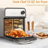 1600-Watts 12 Qt. Gray 16-Preset Modes All-in-One Multi-Function Air Fryer Oven with Rotisserie and Dehydrator