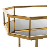 Safavieh Gold Metal Base with Glass Top Kitchen Cart (29.6-in x 16.5-in x 29.8-in)