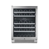 Avallon 46-Bottle Capacity Stainless Steel Dual Zone Cooling Built-In/Freestanding Wine Chiller