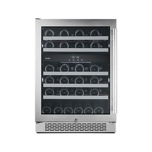 Avallon 46-Bottle Capacity Stainless Steel Dual Zone Cooling Built-In/Freestanding Wine Chiller