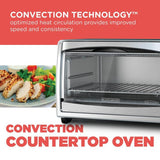 1500 W 6-Slice Stainless Steel Toaster Oven with Built-In Timer