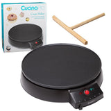 110 sq. in. Black Non-Stick Electric Griddle Crepe Maker
