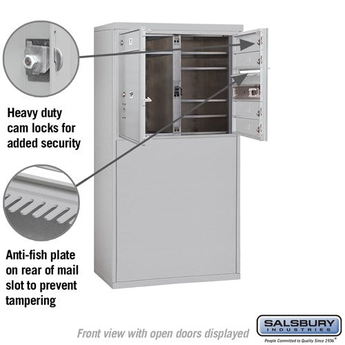 6-Door Free-Standing Mailbox with Parcel Locker in Aluminum