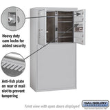 6-Door Free-Standing Mailbox with Parcel Locker in Aluminum