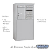 6 Door High Free-Standing 4C Horizontal Mailbox with USPS Access