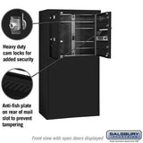 6-Door Free-Standing Mailbox with Parcel Locker in Black