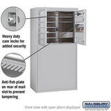 6 Door High Free-Standing 4C Horizontal Mailbox with 9 Doors in Aluminum with USPS Access