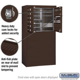 6 Door High Free-Standing 4C Horizontal Mailbox with 9 Doors in Aluminum with USPS Access
