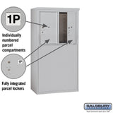 6 Door Free-Standing Parcel Locker with 2 Parcel Lockers in Aluminum for USPS Access