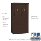 6 Door High Free-Standing 4C Horizontal Parcel Locker with Private Access