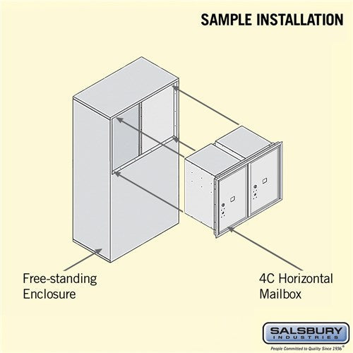 6 Door High Free-Standing 4C Horizontal Parcel Locker with Private Access