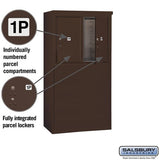 6 Door High Free-Standing Parcel Locker with 2 Parcel Lockers in Bronze