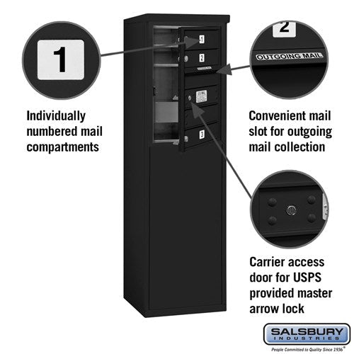 6-Door High Free-Standing 4C Horizontal Mailbox with USPS Access